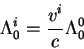 \begin{displaymath}
\Lambda^i_0= {\displaystyle v^i\over\displaystyle c} \Lambda^0_0
\end{displaymath}