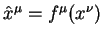 $\hat x^{\mu}=f^{\mu}(x^{\nu})$
