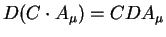 $\displaystyle D (C \cdot A_{\mu}) =C D A_{\mu}$