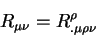 \begin{displaymath}
R_{\mu \nu}=R^{\rho}_{. \mu \rho \nu}
\end{displaymath}