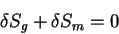 \begin{displaymath}
\delta S_g + \delta S_m =0
\end{displaymath}