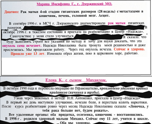 Истории пациентов, опубликованные на сайте Центра «Надежда». Истории пациентов, опубликованные на сайте Центра «Надежда».